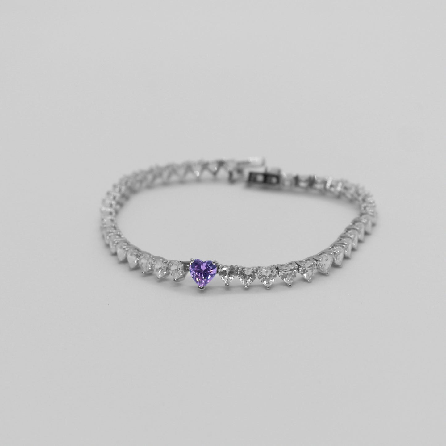 Endless Heart Tennis Bracelet (Pink)
