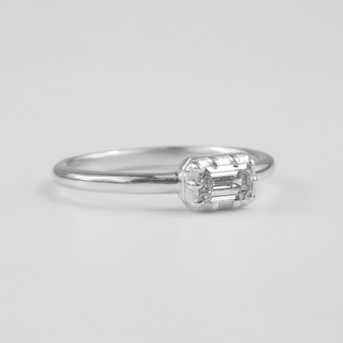 Heritage Emerald Sterling Silver Lab-Grown Diamond Ring