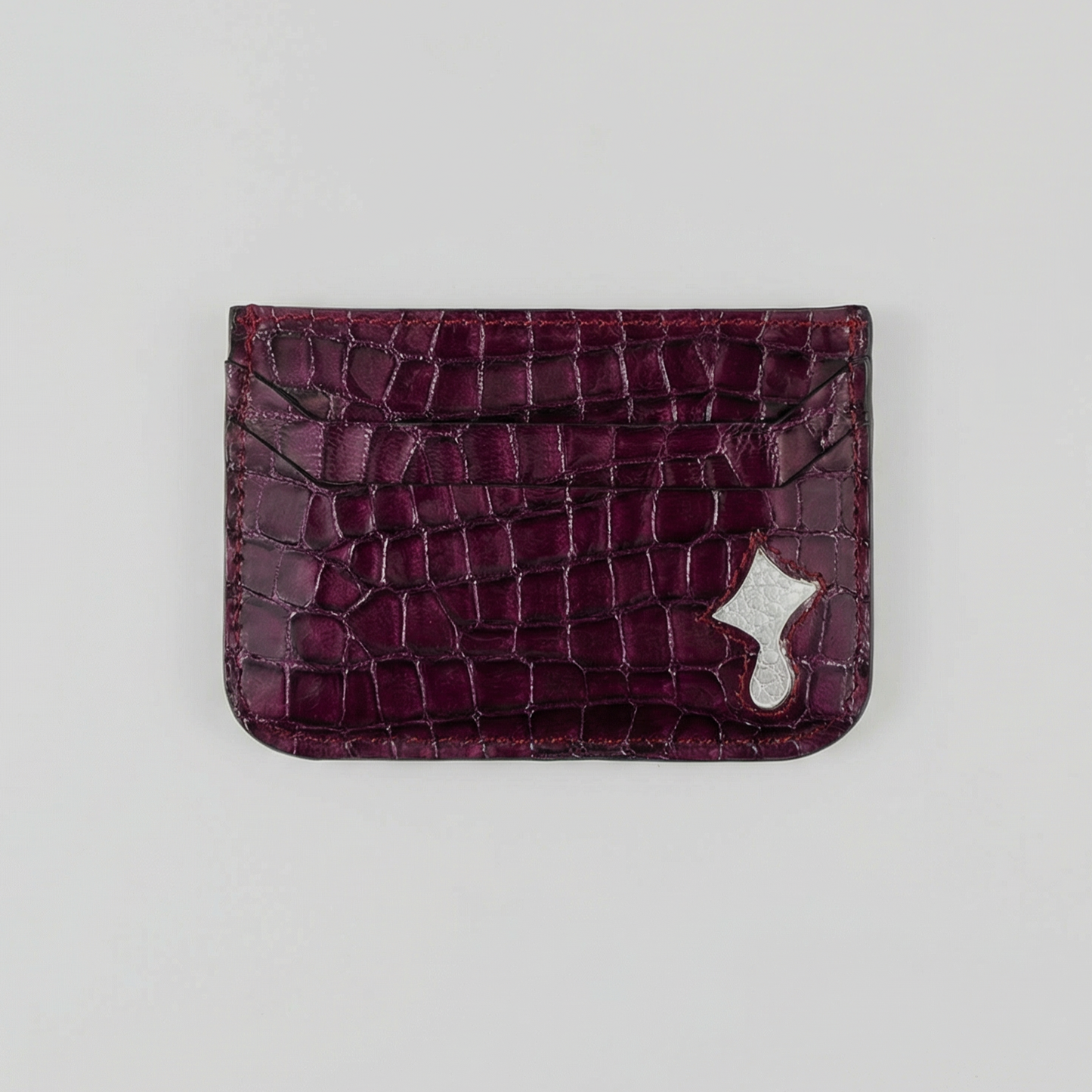 Juice Scarlet Croc Card Holder (Maroon)