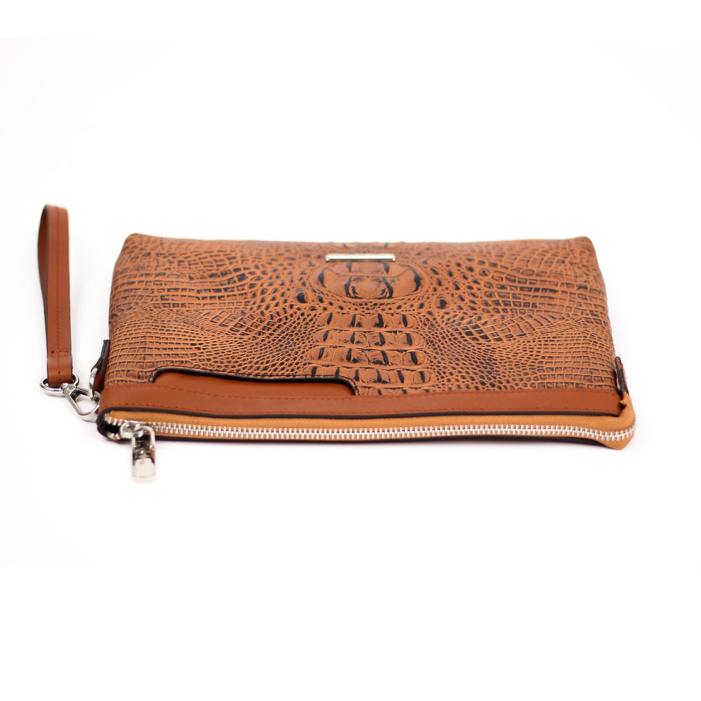 Regent Croc Clutch Bag (Sienna)