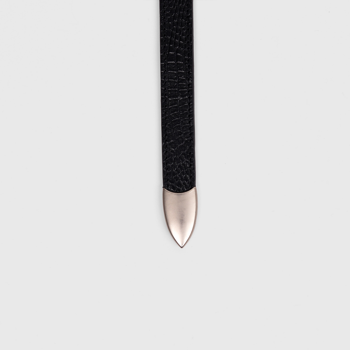 Satin Silver Buckle Belt (Black)