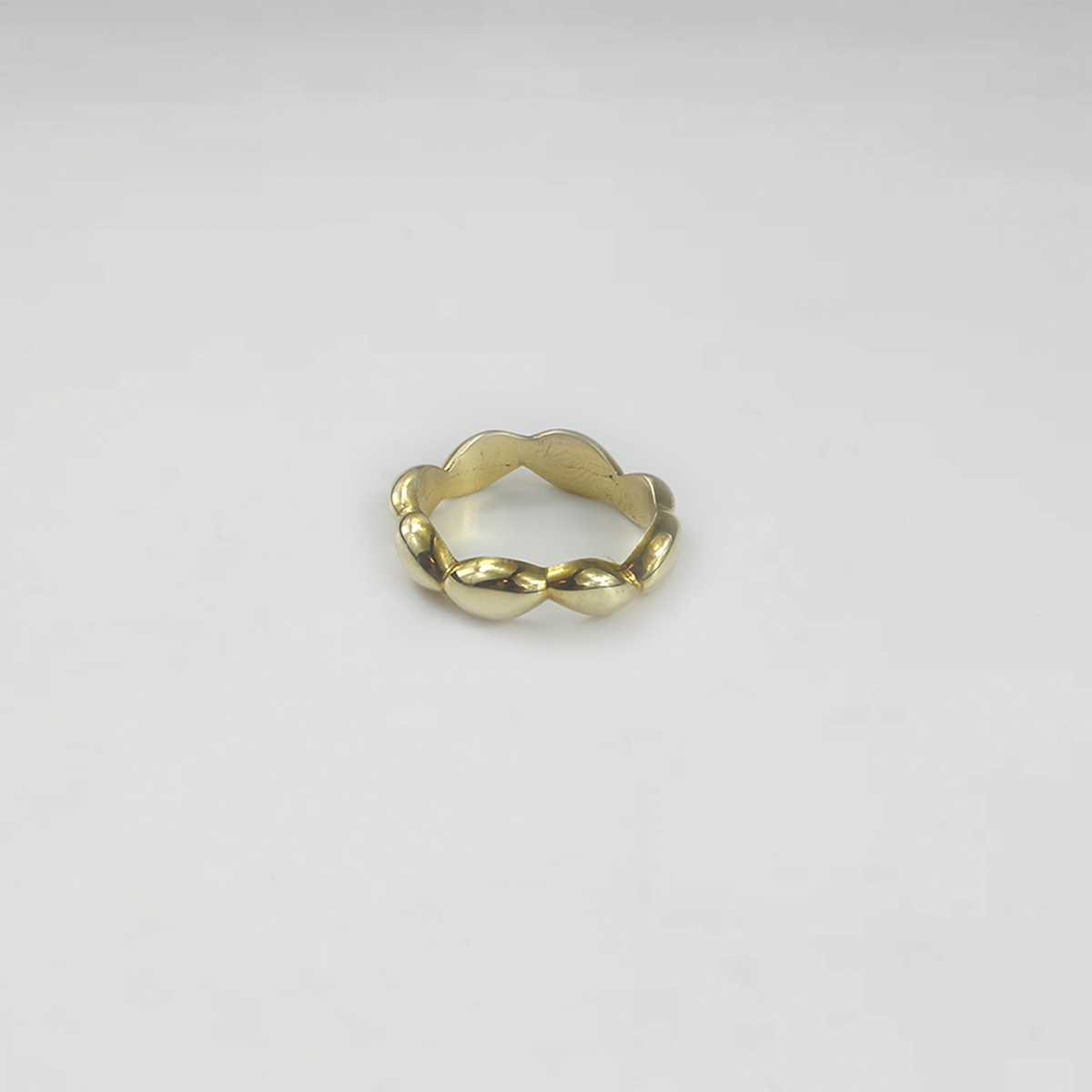Sculpted Pebble Brass Ring