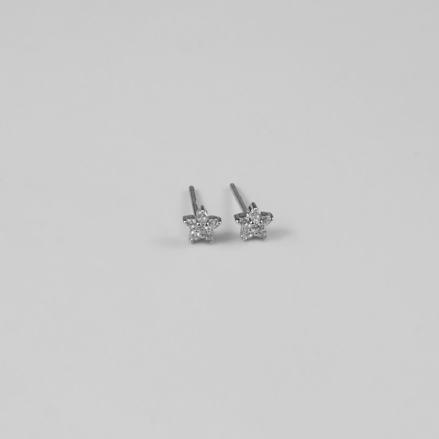 Silver Glow Stars Ear Studs