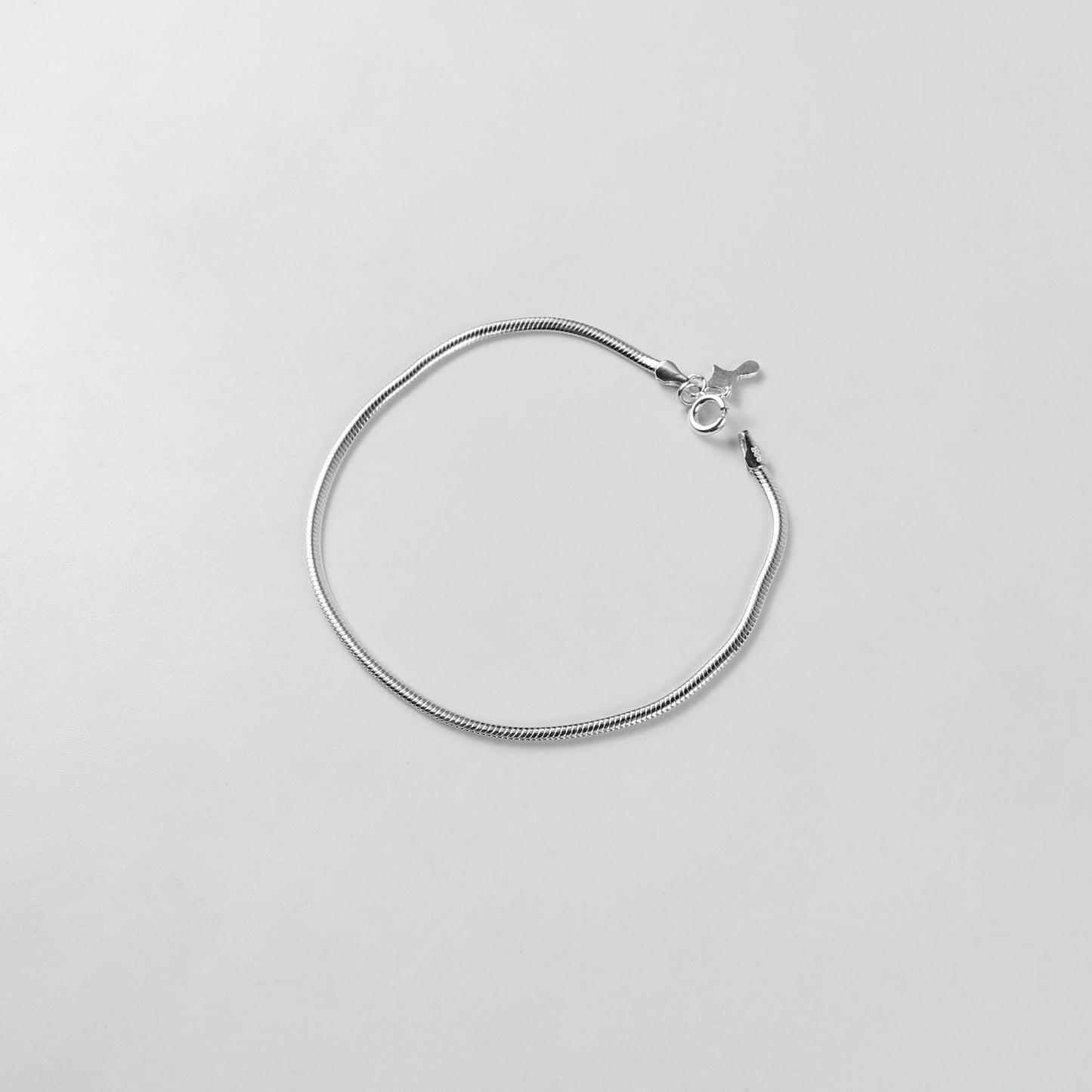 Flat Snake Bracelet - A sleek 925 sterling silver bracelet by GetTheJuice, featuring a smooth and flat snake chain design that exudes modern elegance.