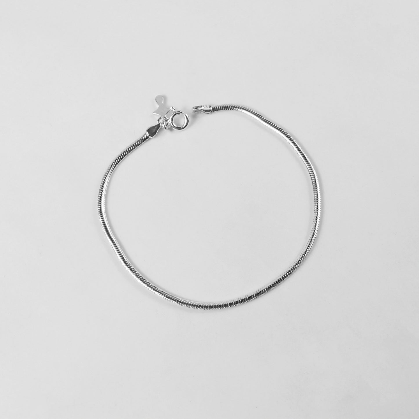 Flat Snake Bracelet - A sleek 925 sterling silver bracelet by GetTheJuice, featuring a smooth and flat snake chain design that exudes modern elegance.