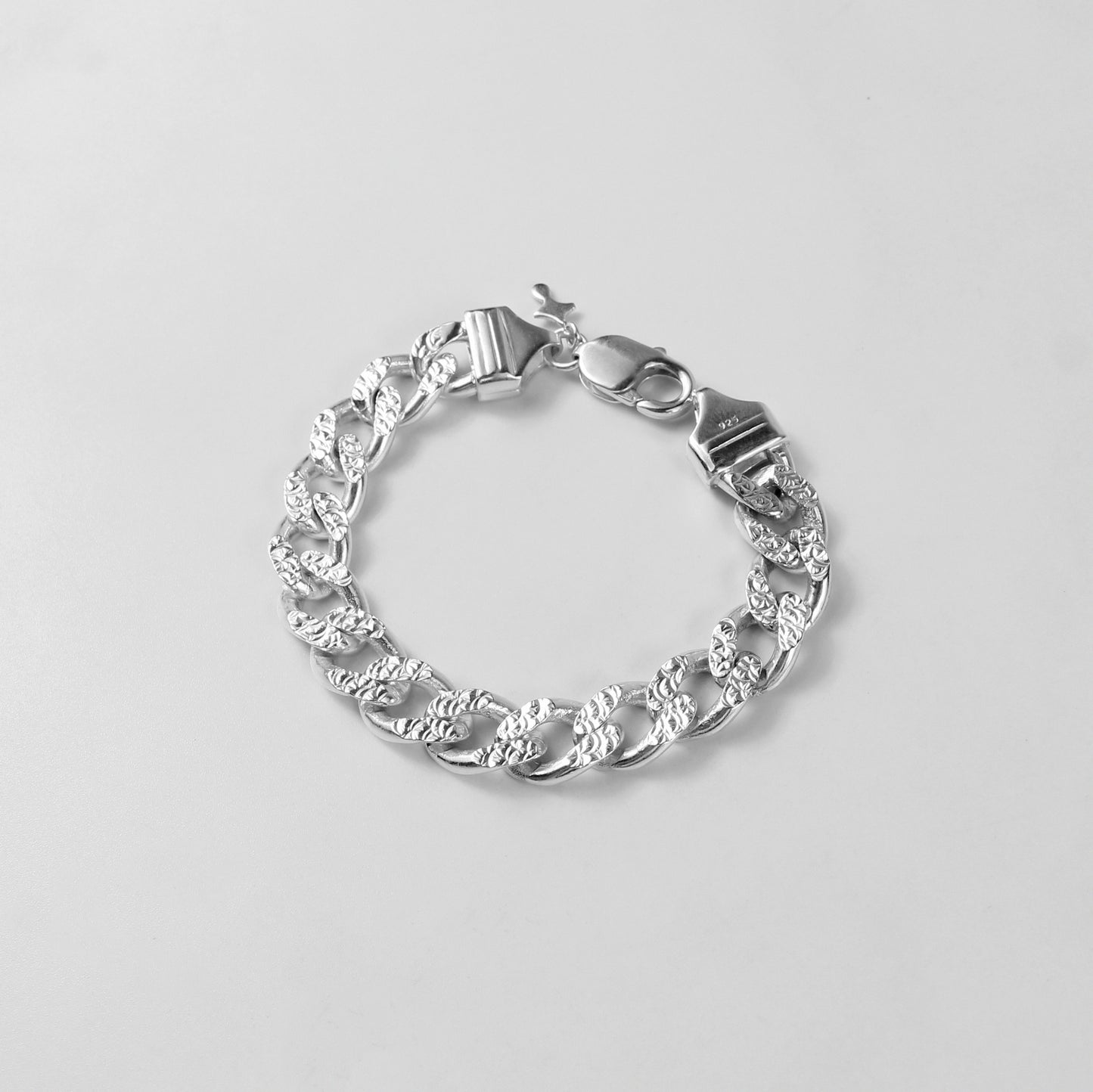 Frosted Fusion Cuban Bracelet - A unique 925 sterling silver bracelet by GetTheJuice, featuring a frosted Cuban link design that seamlessly blends modern style with timeless elegance.