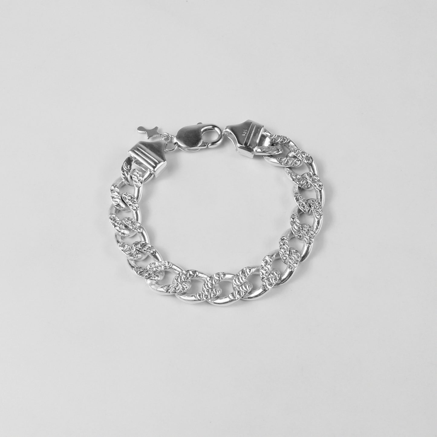 Frosted Fusion Cuban Bracelet - A unique 925 sterling silver bracelet by GetTheJuice, featuring a frosted Cuban link design that seamlessly blends modern style with timeless elegance.