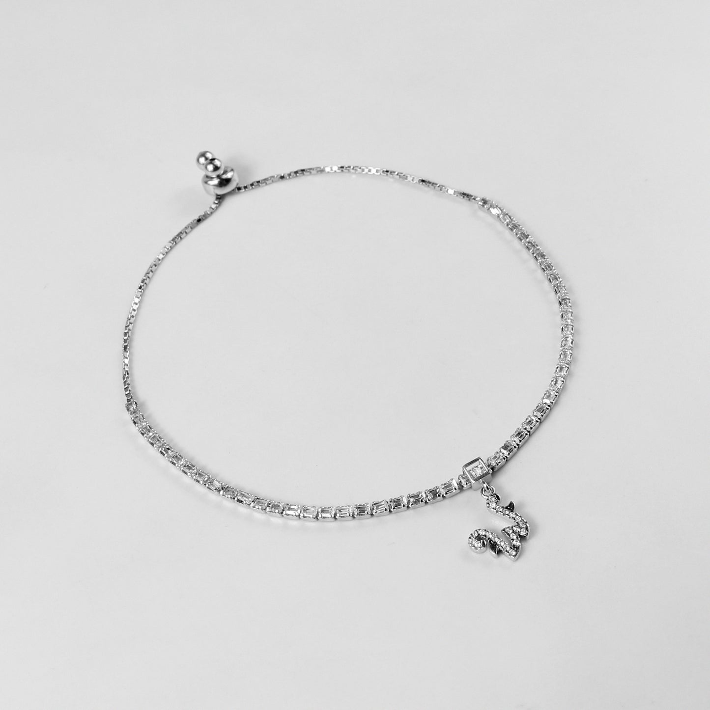 An exquisite 'Lustre Line' bracelet, made from 925 sterling silver, combining a modern linear design with a strikingly smooth and shining texture.