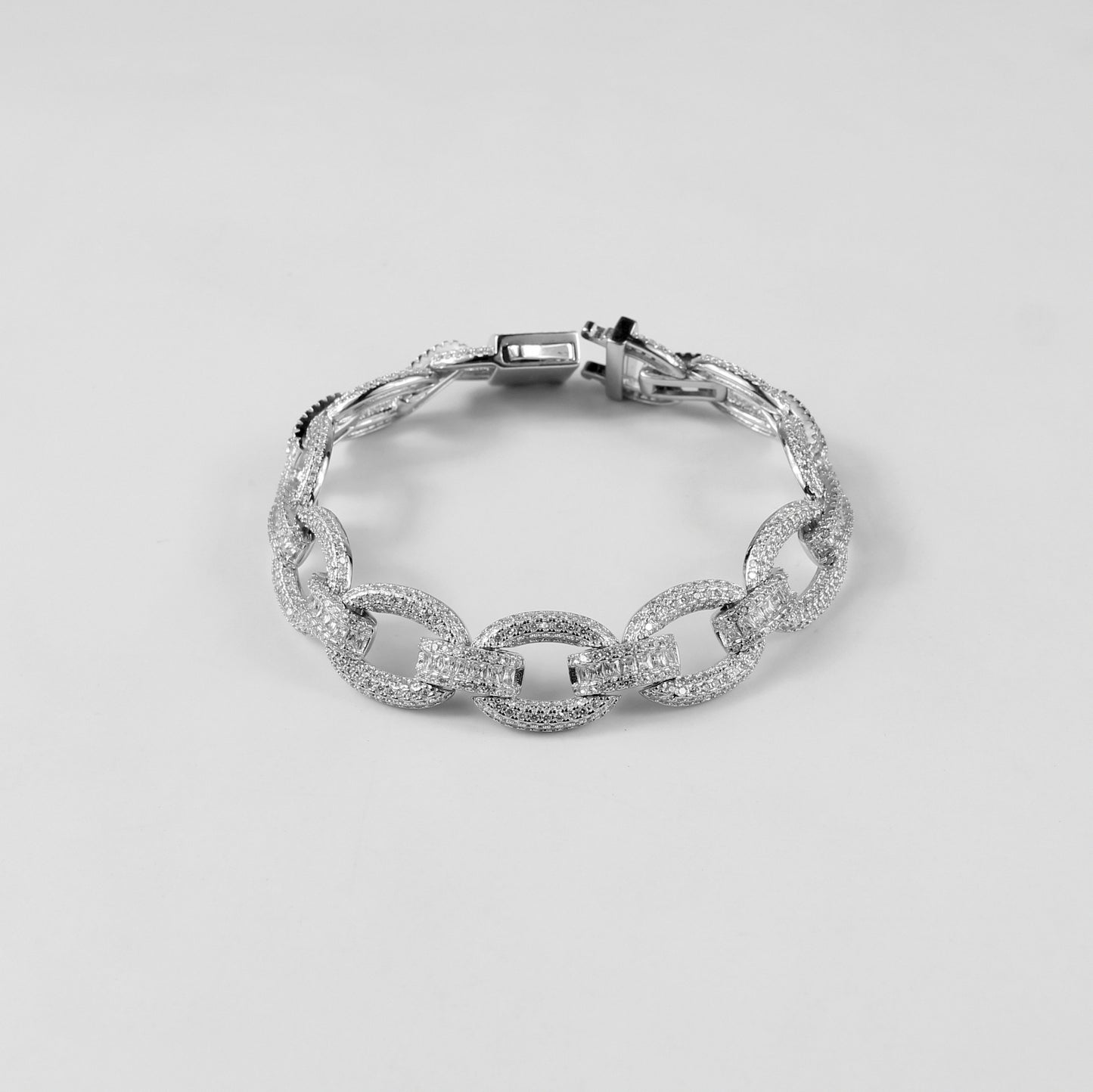 The 'Twilight Grace' bracelet, crafted from 925 sterling silver, featuring a delicate design inspired by the serene elegance of twilight's soft glow.