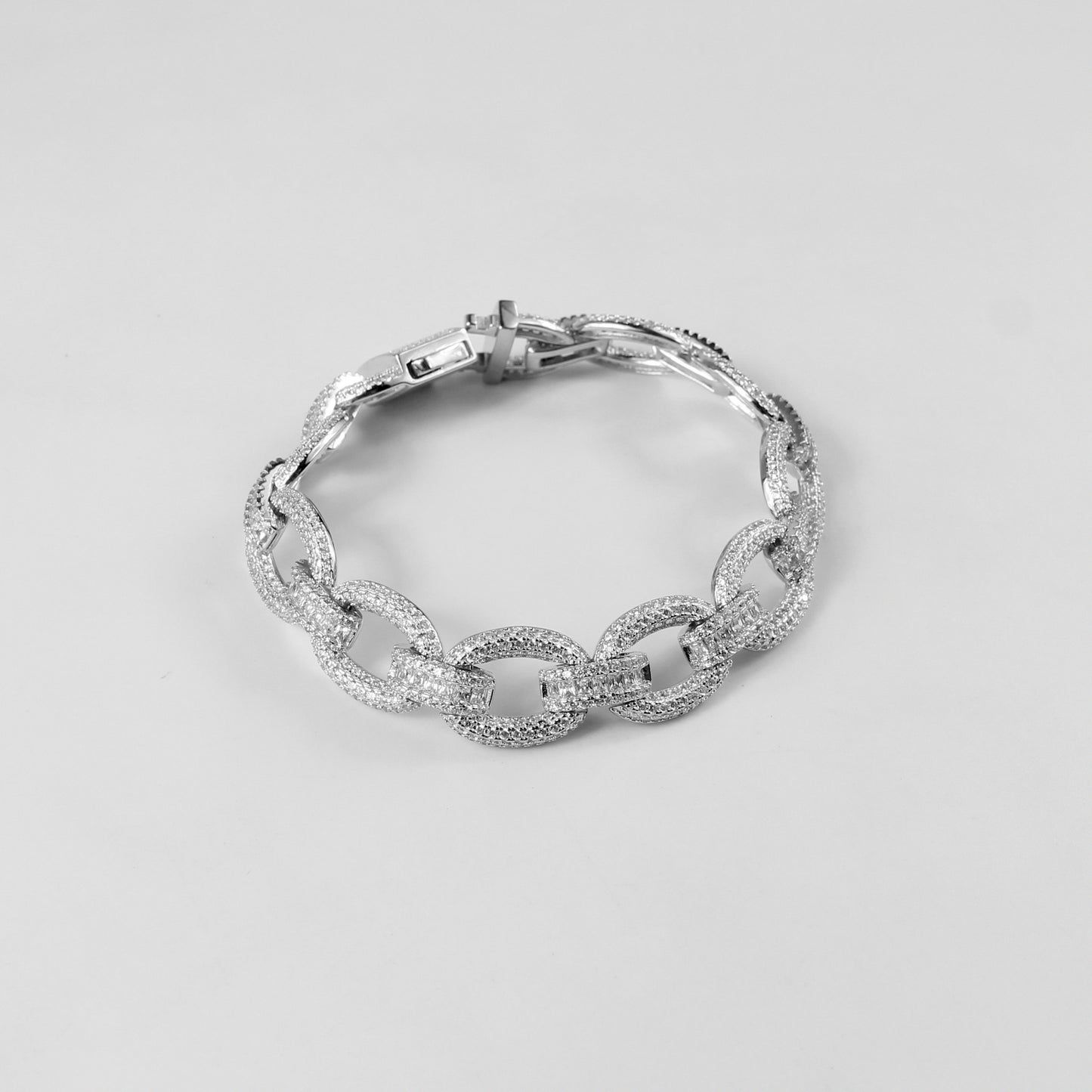 The 'Twilight Grace' bracelet, crafted from 925 sterling silver, featuring a delicate design inspired by the serene elegance of twilight's soft glow.