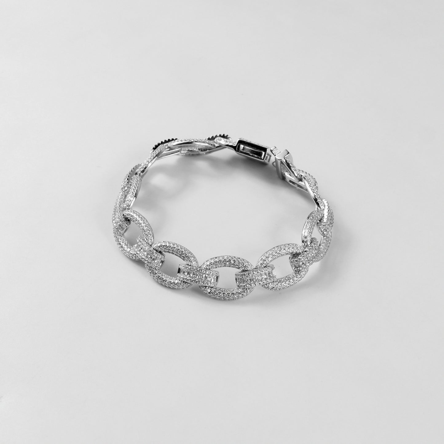 The 'Twilight Grace' bracelet, crafted from 925 sterling silver, featuring a delicate design inspired by the serene elegance of twilight's soft glow.