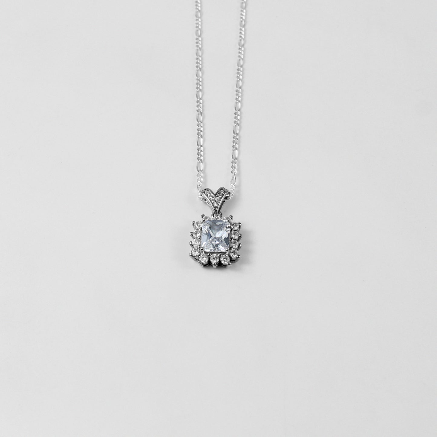 The 'Alpine Jewel' necklace, elegantly crafted from 925 sterling silver, inspired by the pristine beauty and timeless charm of alpine landscapes.