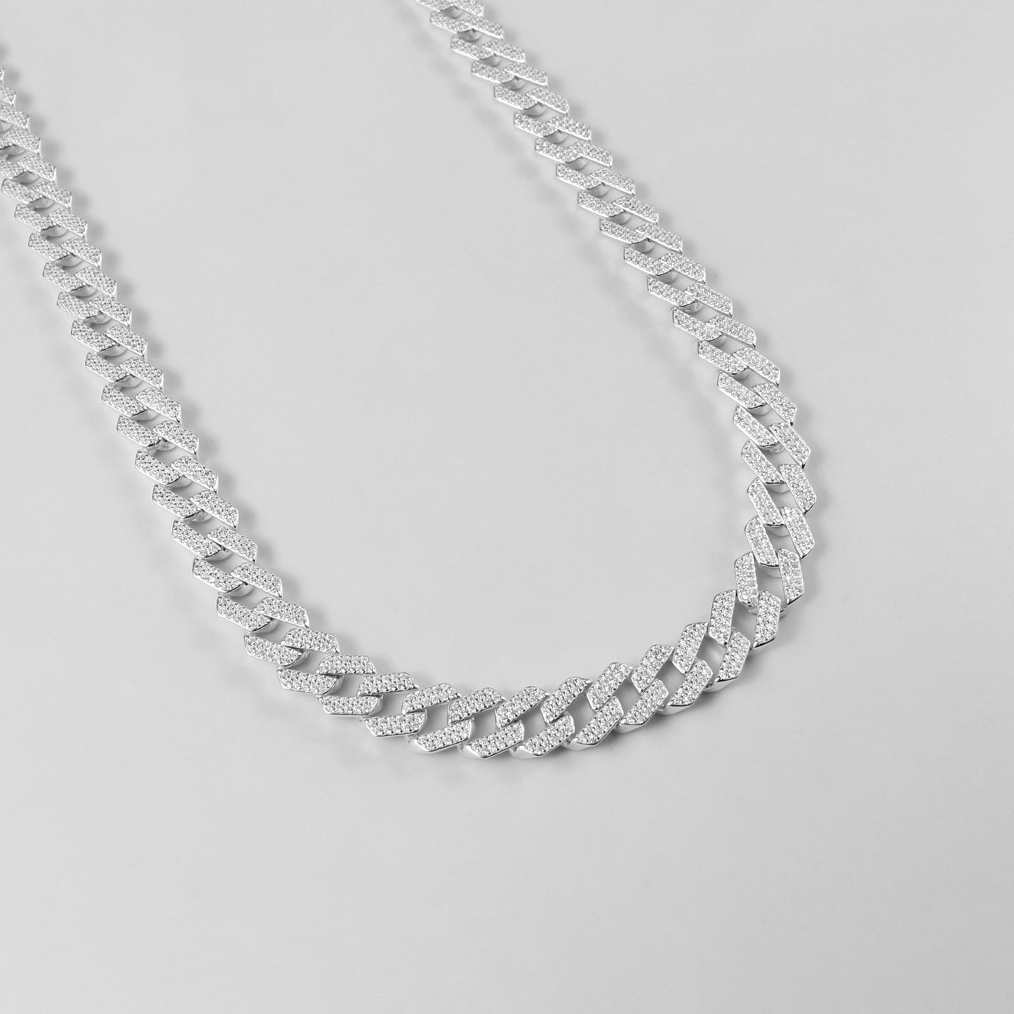An elegant necklace named 'Crystal Stream,' crafted from 925 sterling silver. Its design features flowing, crystal-like elements that evoke the serene beauty of cascading water.