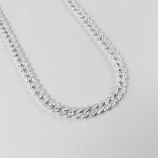 An elegant necklace named 'Crystal Stream,' crafted from 925 sterling silver. Its design features flowing, crystal-like elements that evoke the serene beauty of cascading water.
