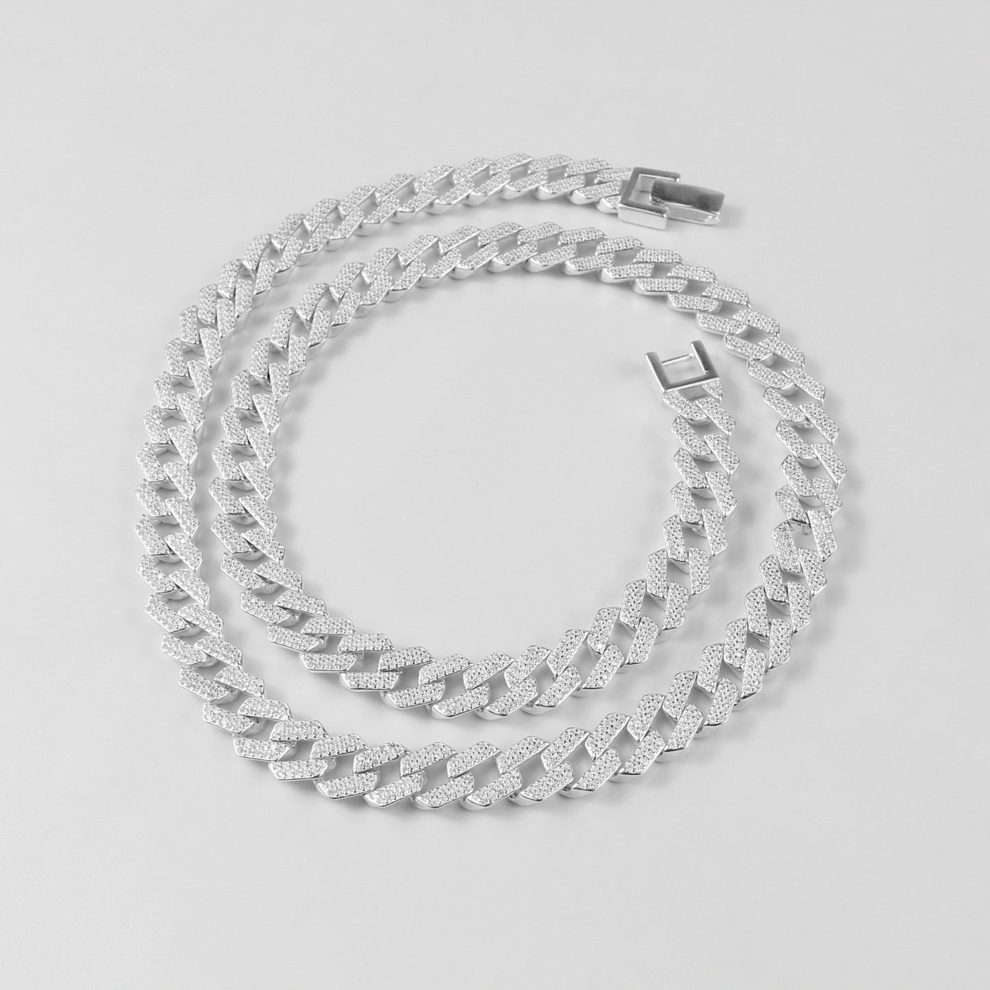 An elegant necklace named 'Crystal Stream,' crafted from 925 sterling silver. Its design features flowing, crystal-like elements that evoke the serene beauty of cascading water.