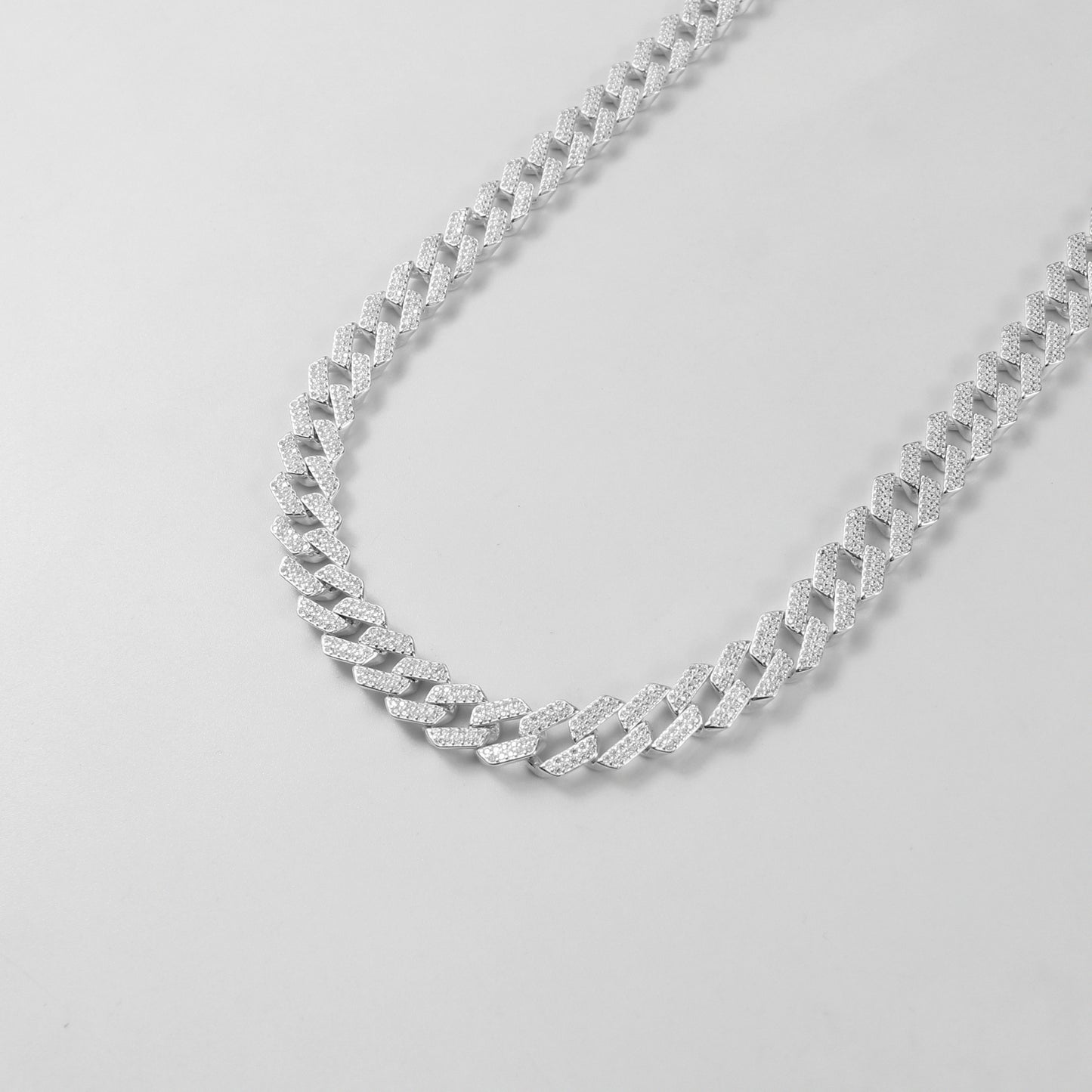 An elegant necklace named 'Crystal Stream,' crafted from 925 sterling silver. Its design features flowing, crystal-like elements that evoke the serene beauty of cascading water.