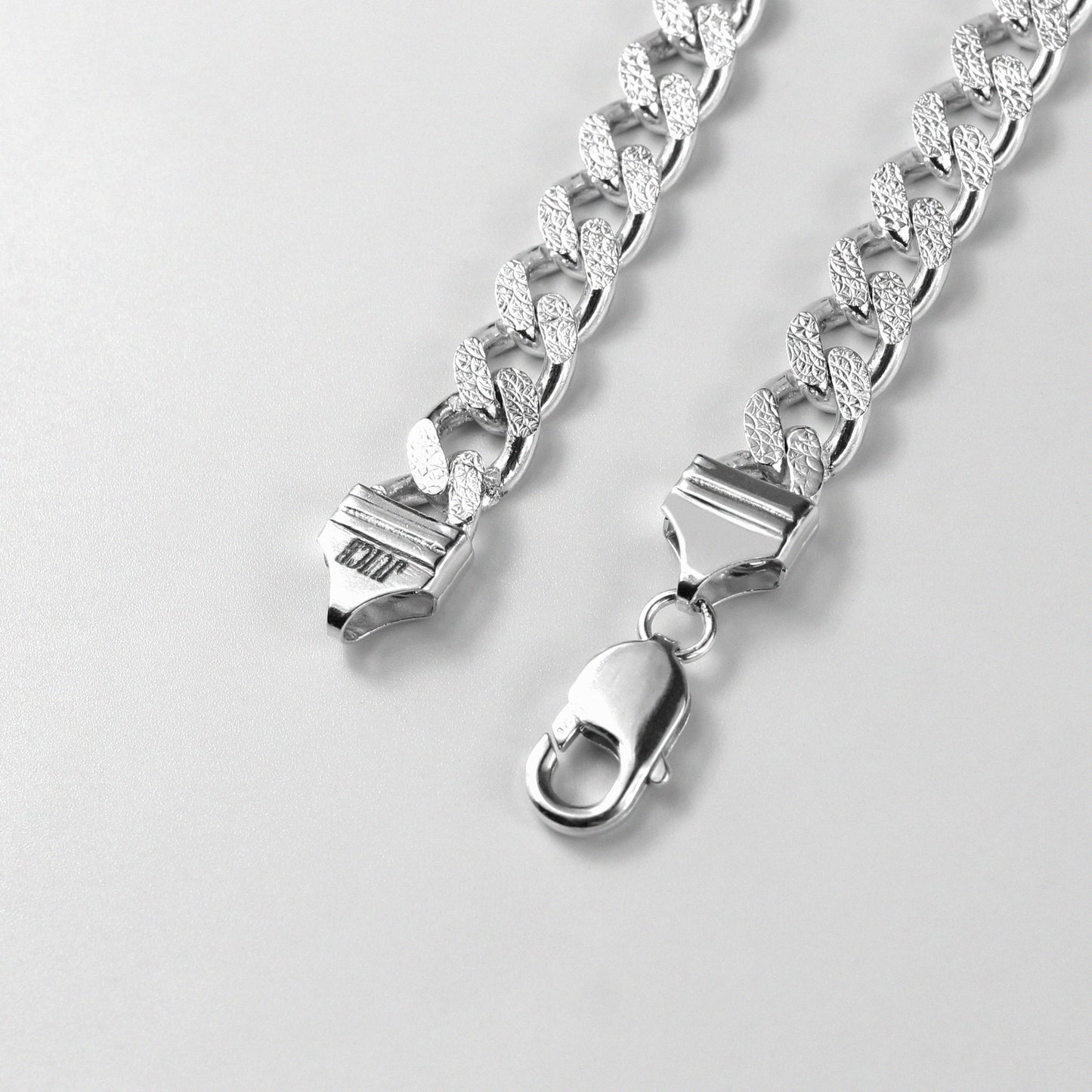 Frosted Fusion Cuban Necklace - A distinctive 925 sterling silver necklace by GetTheJuice, featuring a unique frosted finish on the classic Cuban link design, blending elegance with contemporary style.