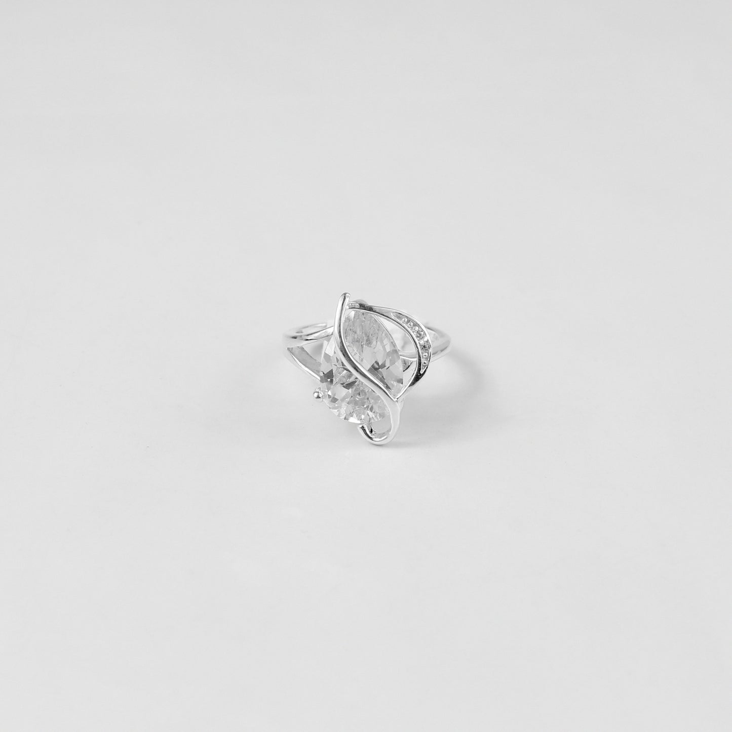 Ethereal Leaf Elegance Ring made from 925 sterling silver, showcasing a delicate leaf-inspired design that embodies natural grace.