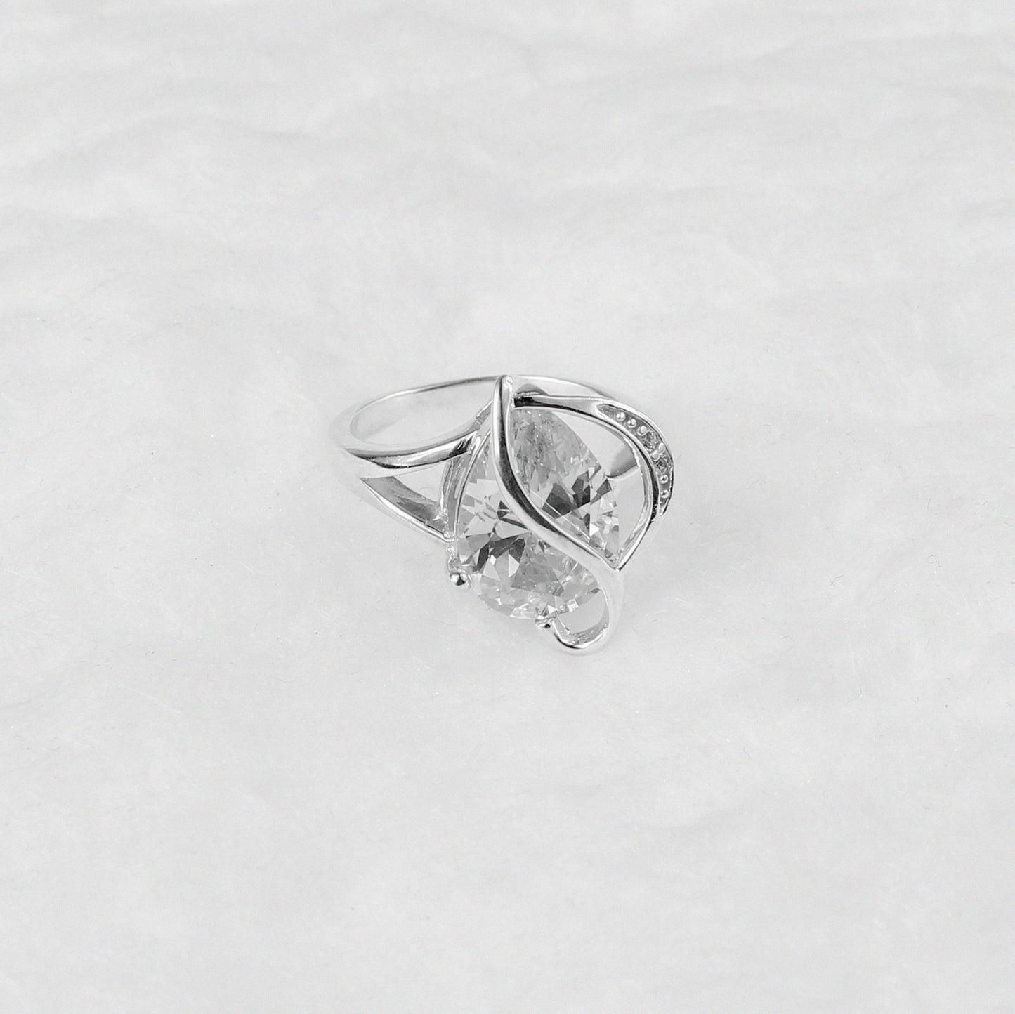 Ethereal Leaf Elegance Ring made from 925 sterling silver, showcasing a delicate leaf-inspired design that embodies natural grace.