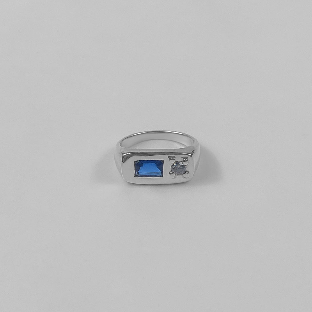 Sapphire & Crystal Fusion Ring