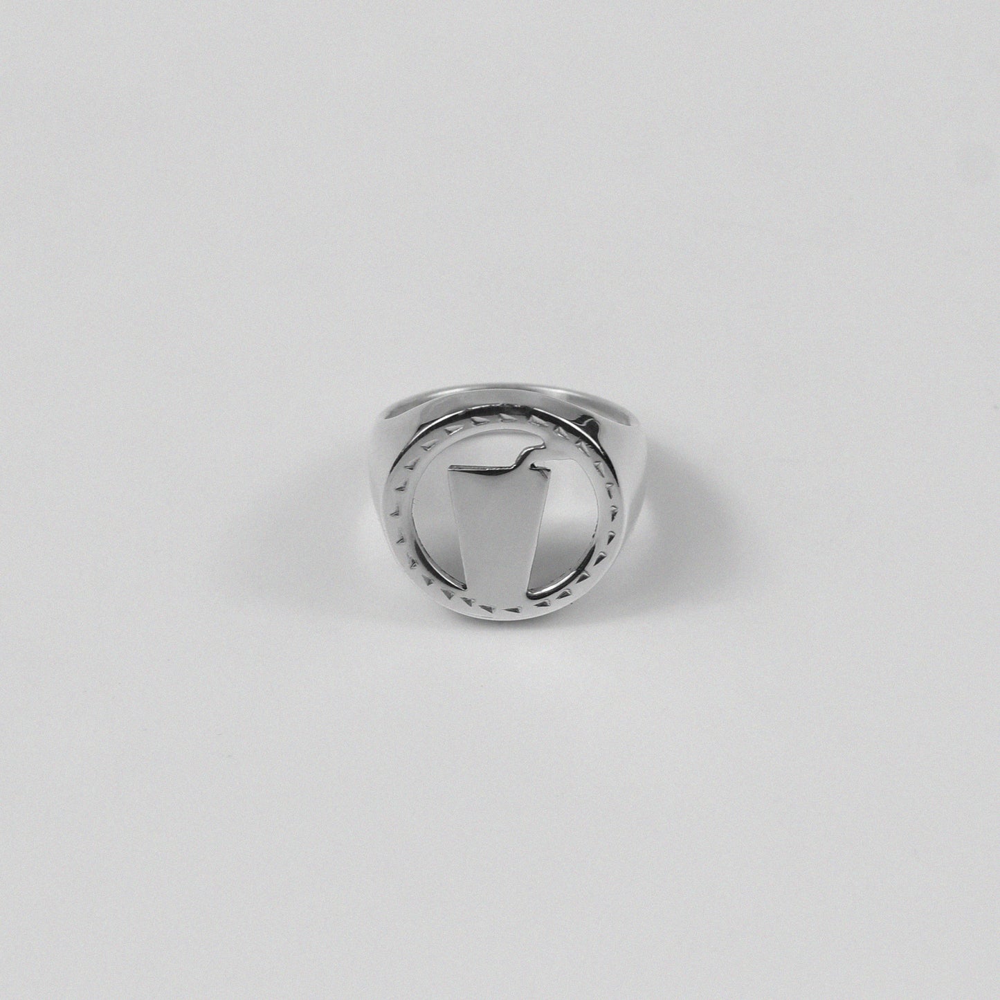 "925 sterling silver ring featuring a unique and bold symbol design, named 'Signature Symbol Ring.'"