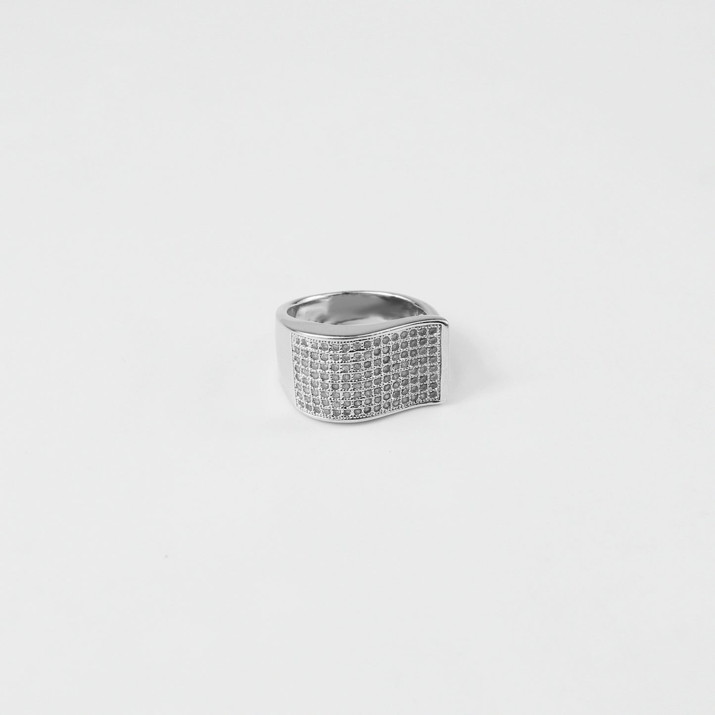 Elegant 925 sterling silver ring named 'Silver Wave Grid,' featuring a modern design with interwoven wave-like patterns that create a grid effect. Its unique craftsmanship embodies a balance of fluidity and structure, making it a standout accessory.
