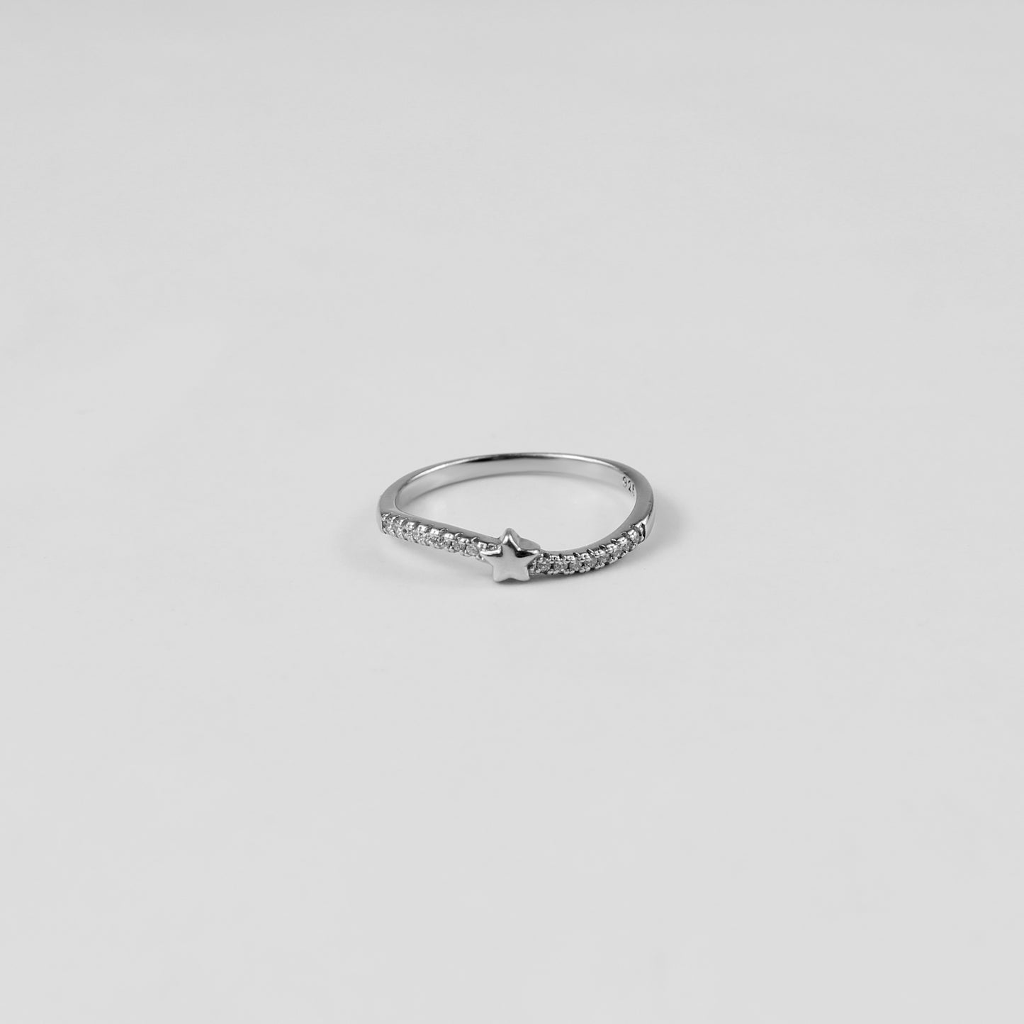 Twilight Star Band Ring crafted from 925 sterling silver, featuring a celestial-inspired design that captures the magic of starlit evenings.
