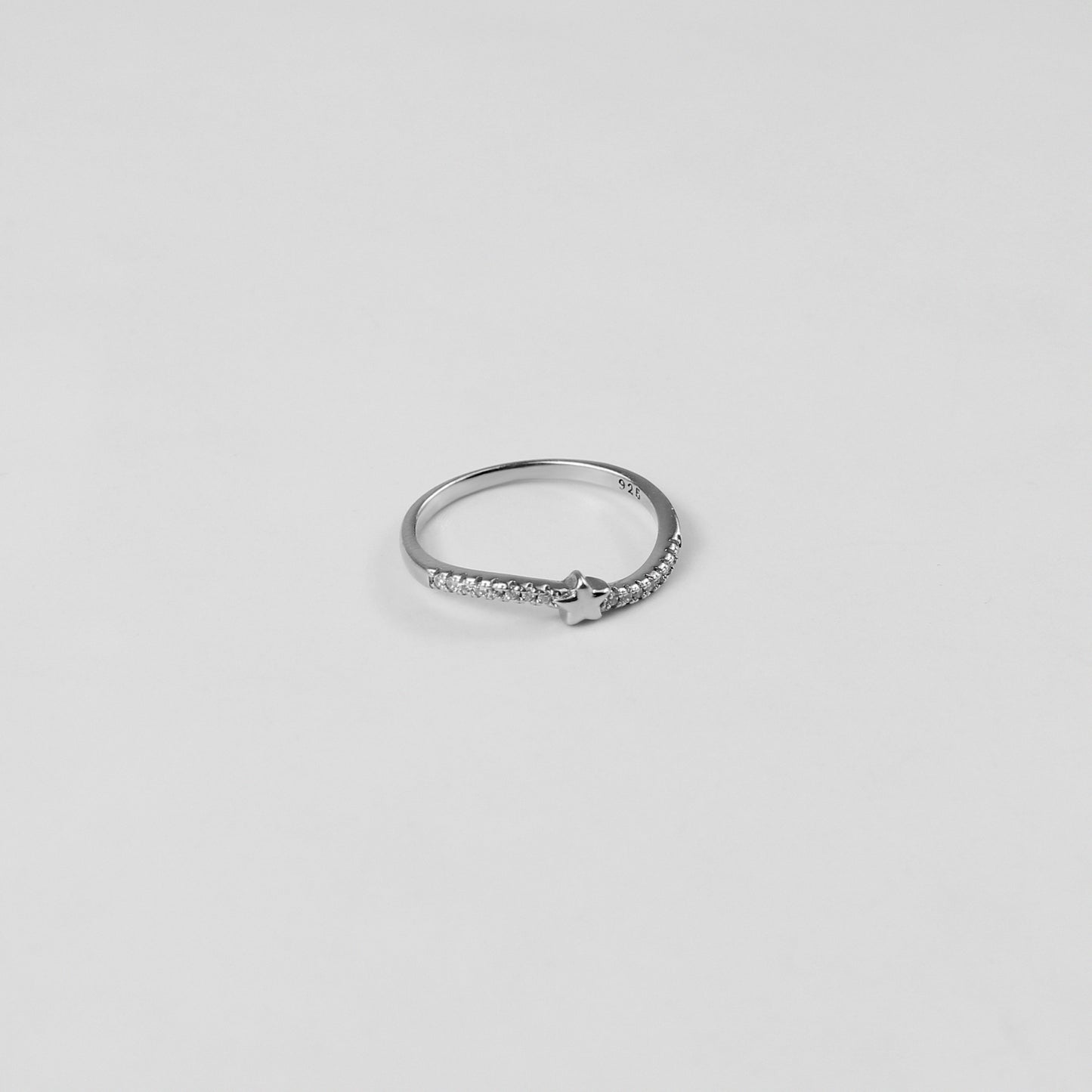 Twilight Star Band Ring crafted from 925 sterling silver, featuring a celestial-inspired design that captures the magic of starlit evenings.