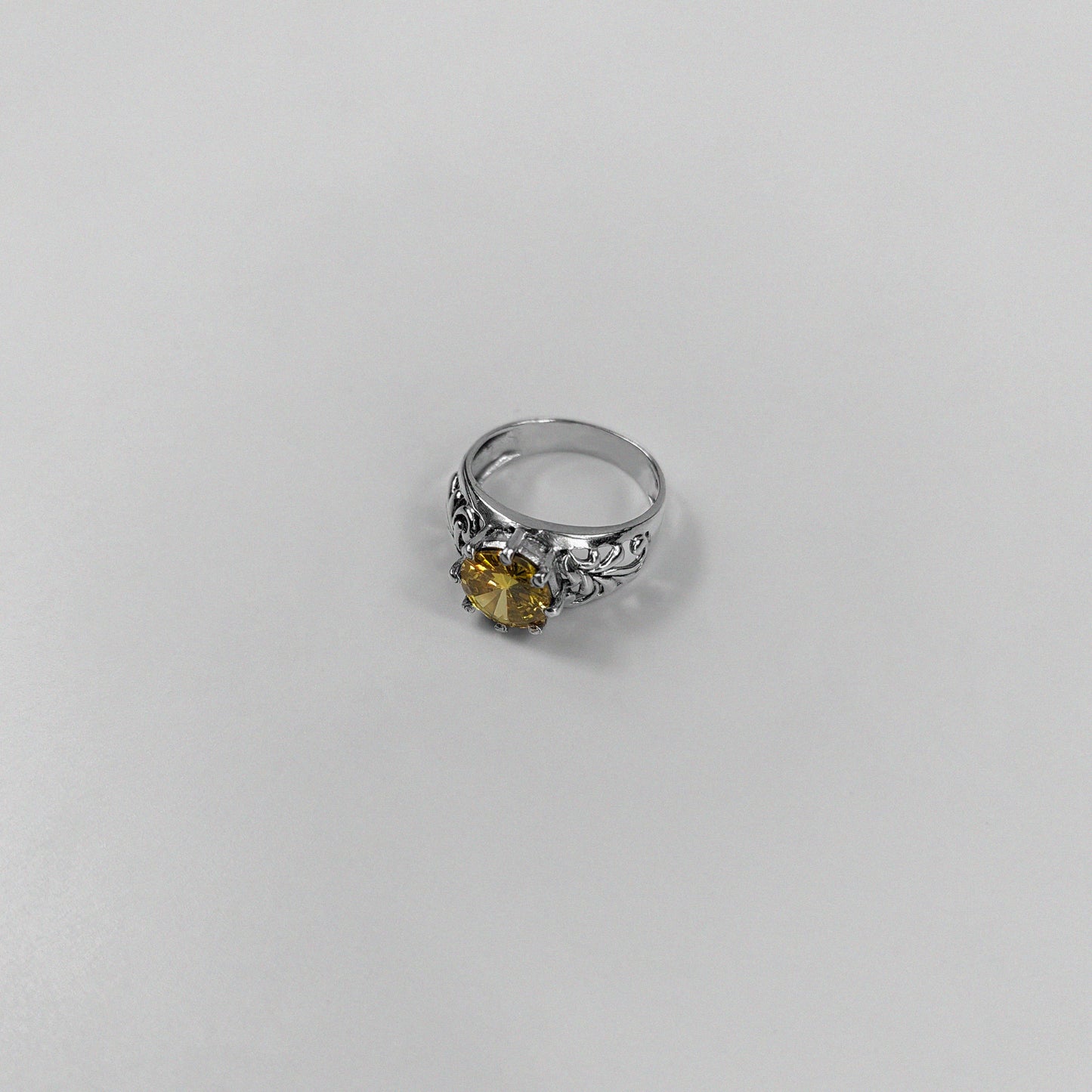 925 sterling silver ring featuring a vibrant yellow design with Scottish-inspired accents, named 'Yellow Scottish Ring.