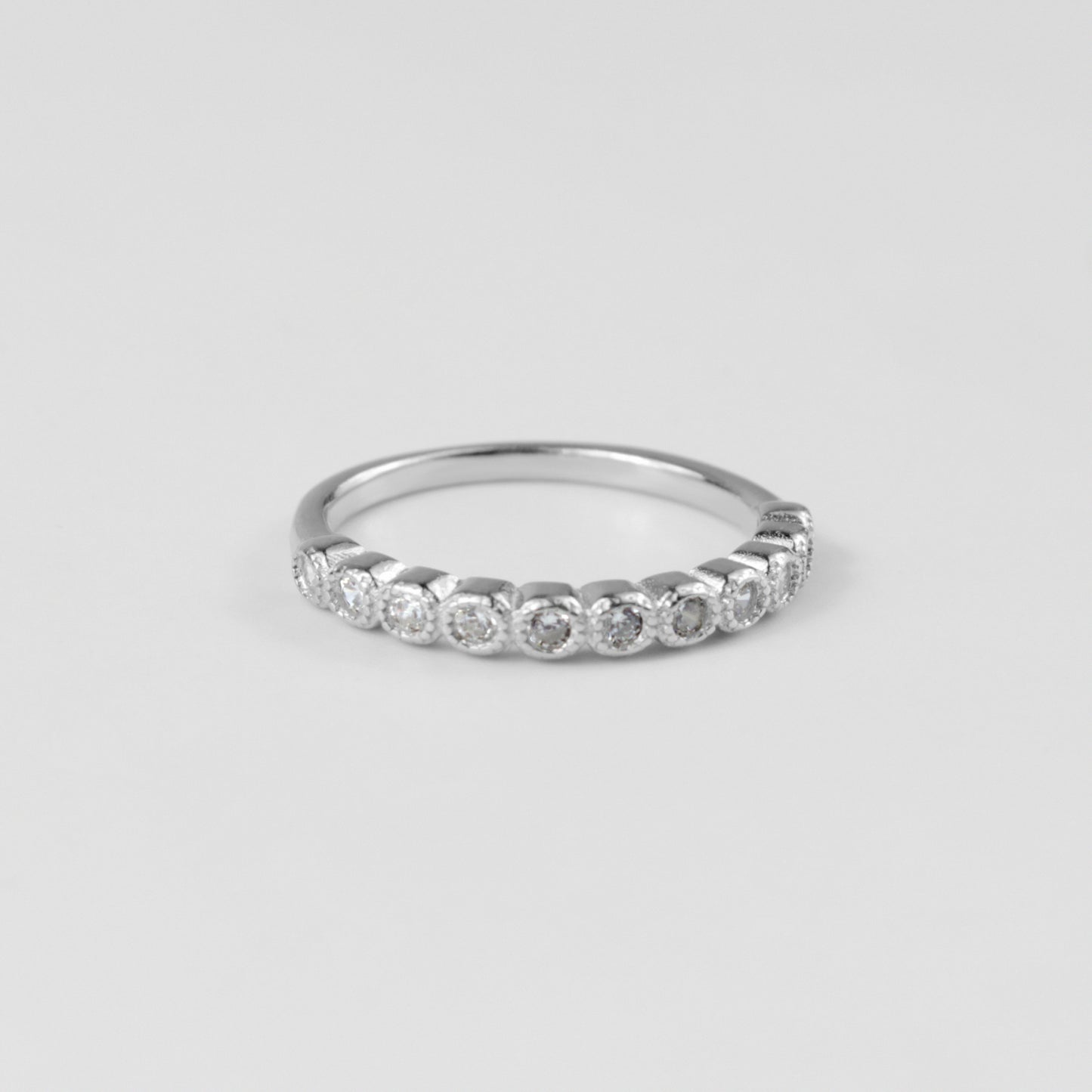 "925 sterling silver ring with a polished circular design, exuding elegance, named 'Radiant Circle Ring.'"