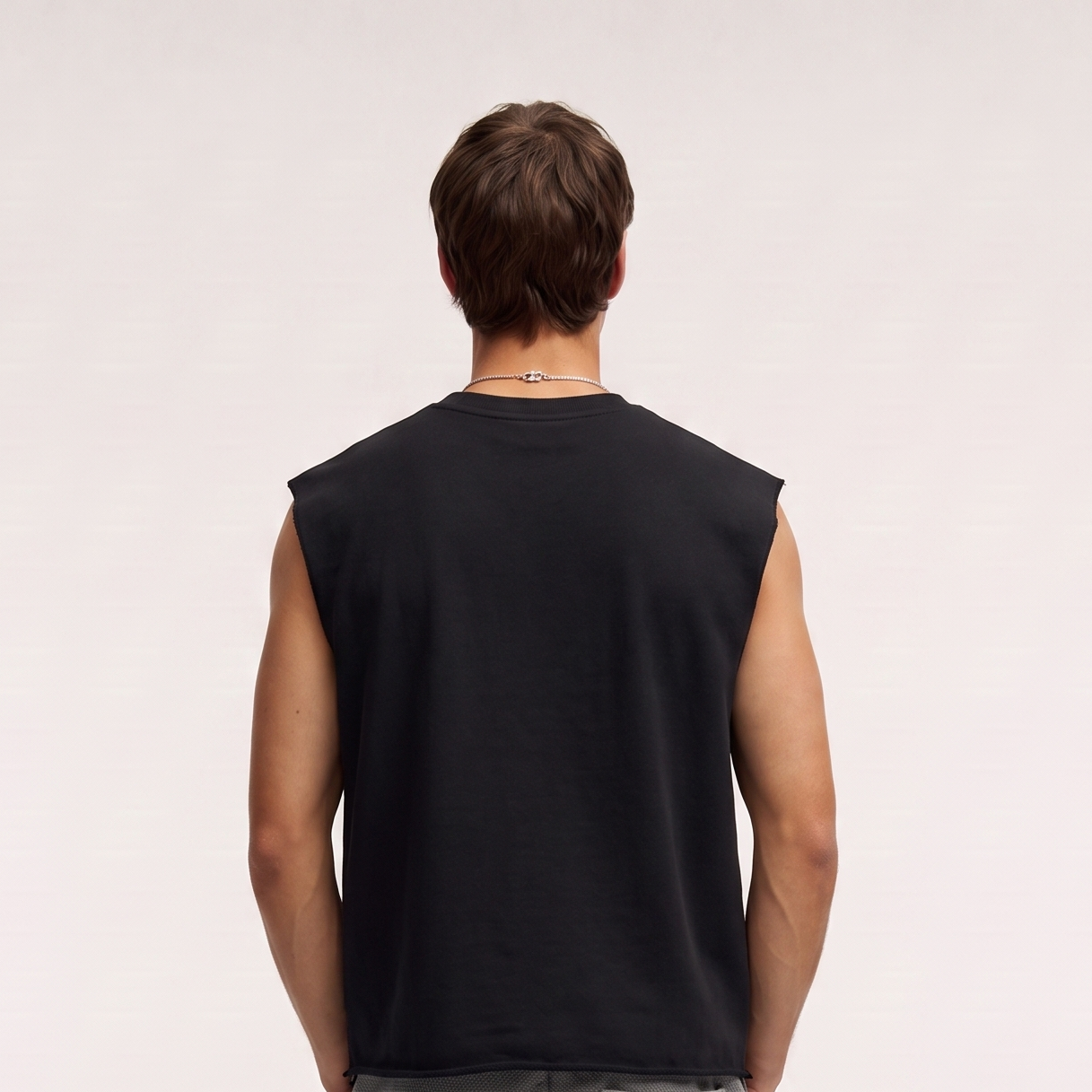 Sun & Moon Embroidered Black Sleeveless Top