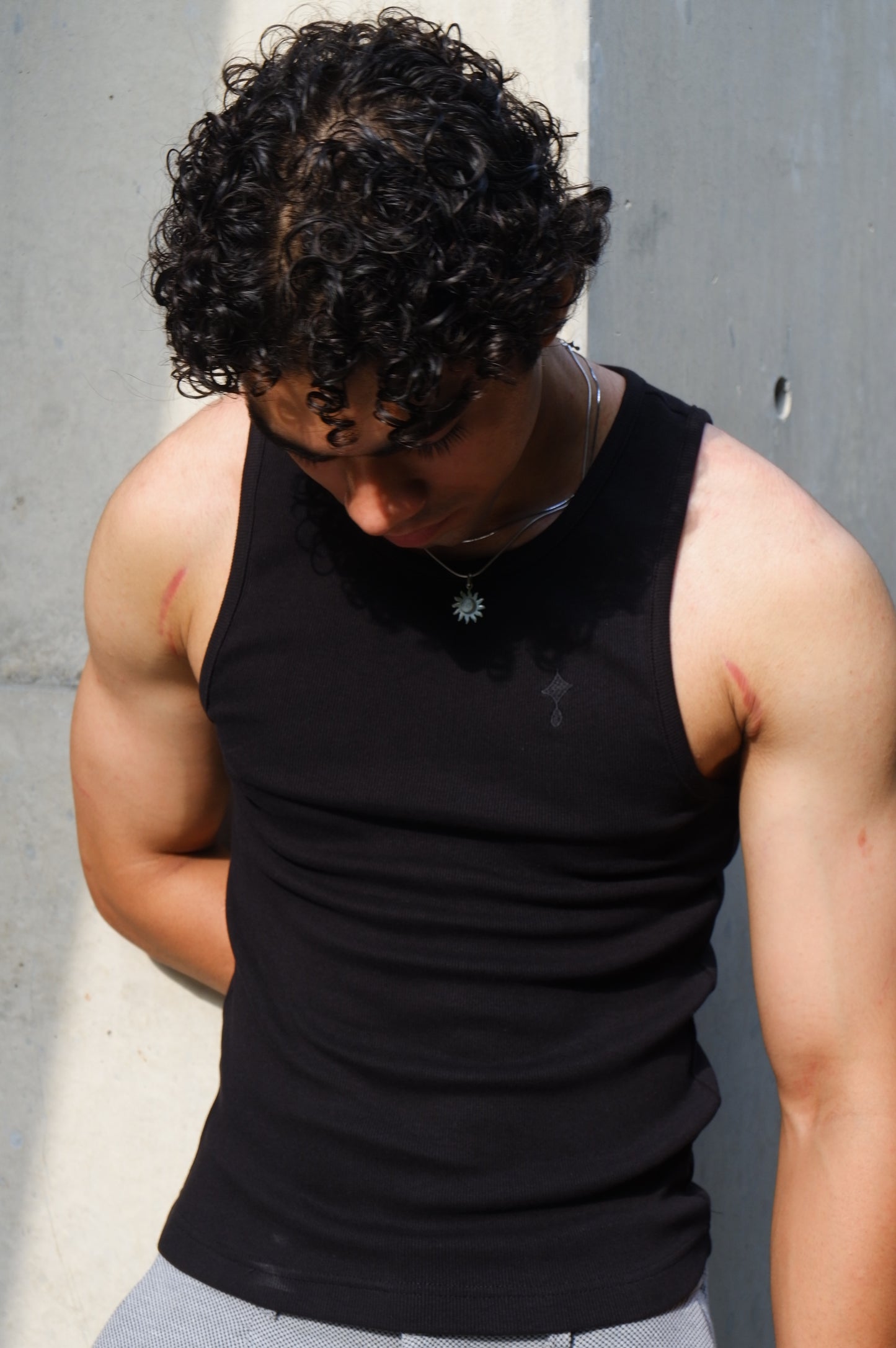 Black rib tank top