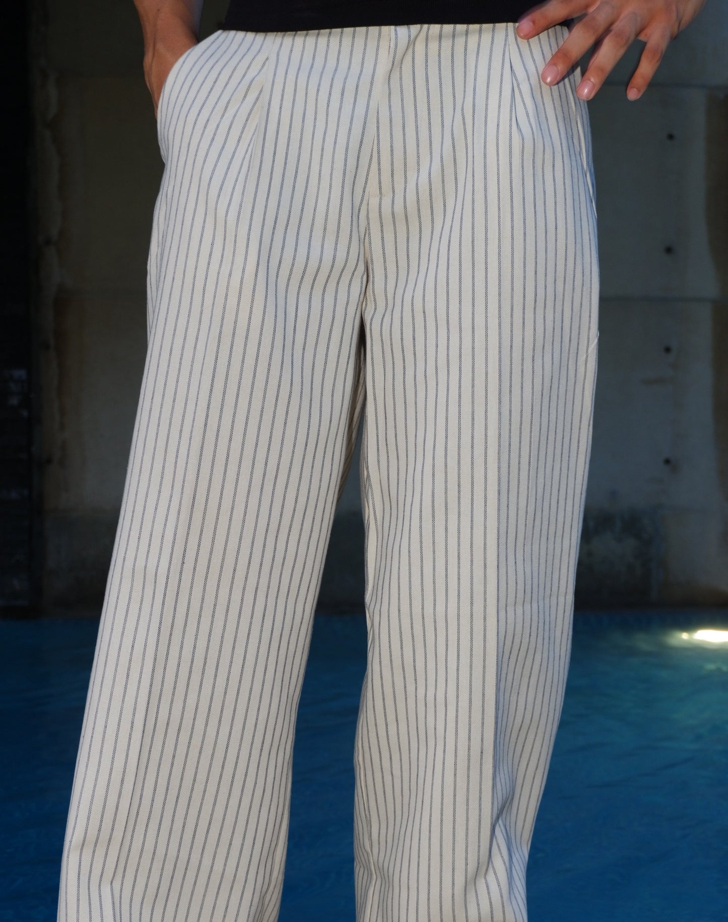 Wide leg Strip pants