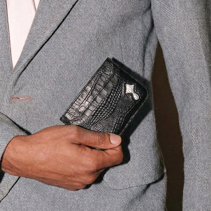 Regal CrocLine Card Holder (Black)