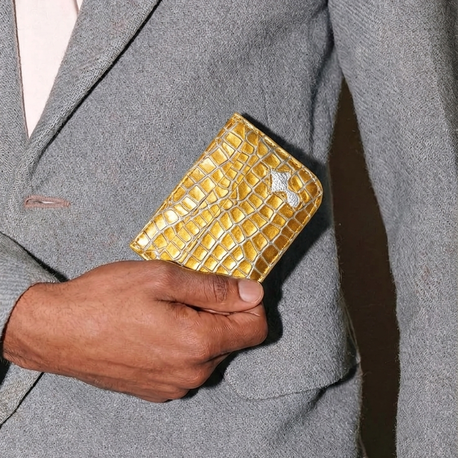 Juice Scarlet Croc Card Holder (Yellow)
