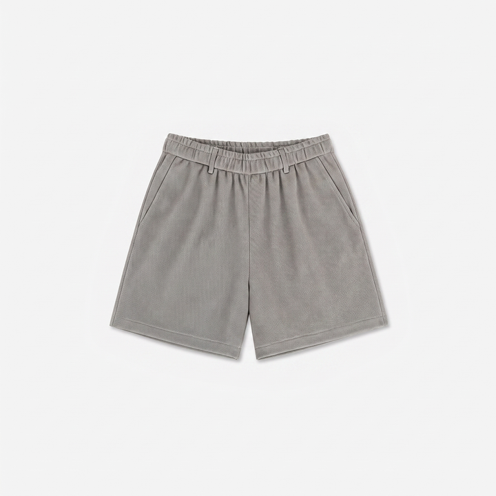 Gray textured shorts
