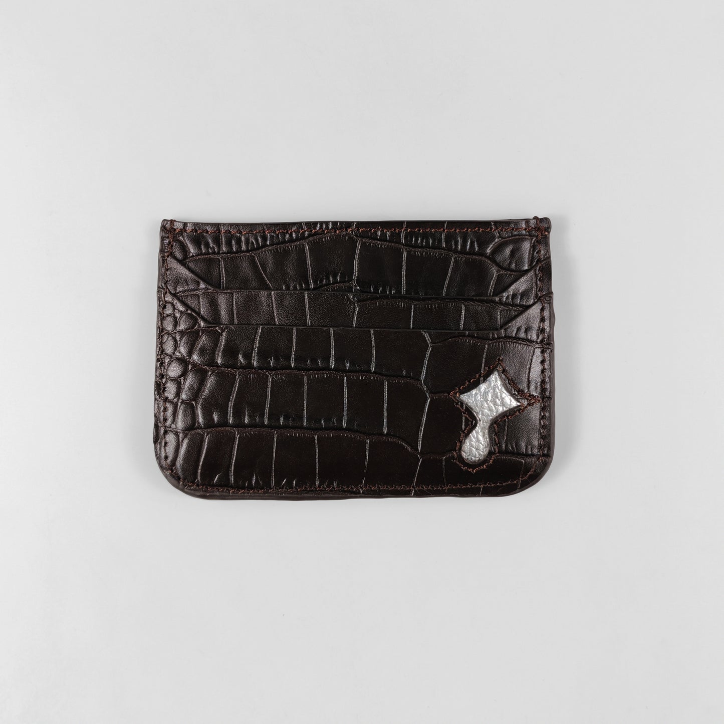 Regal CrocLine Card Holder (Dark Brown)