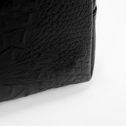 Mono Croc Crossbody Bag (Black)