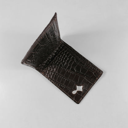 Regal CrocLine Wallet (Dark Brown)