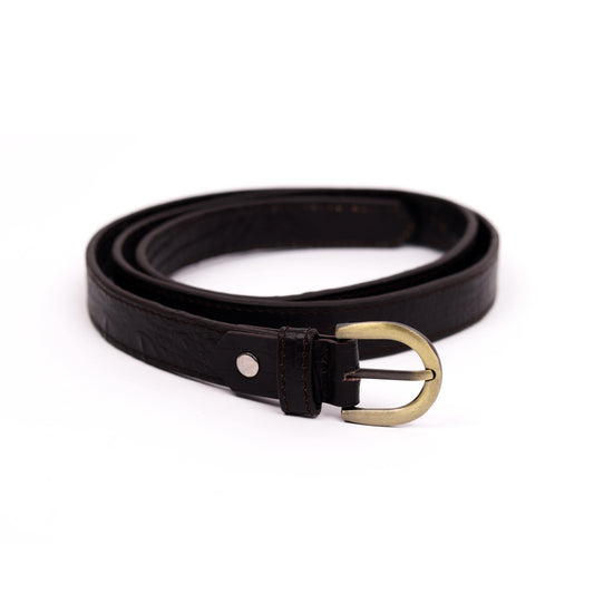 Antique Brass Buckle Belt (Black)