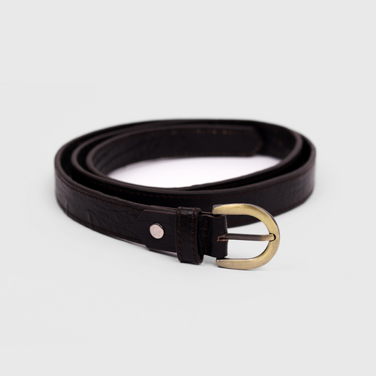 Antique Brass Buckle Belt (Black)
