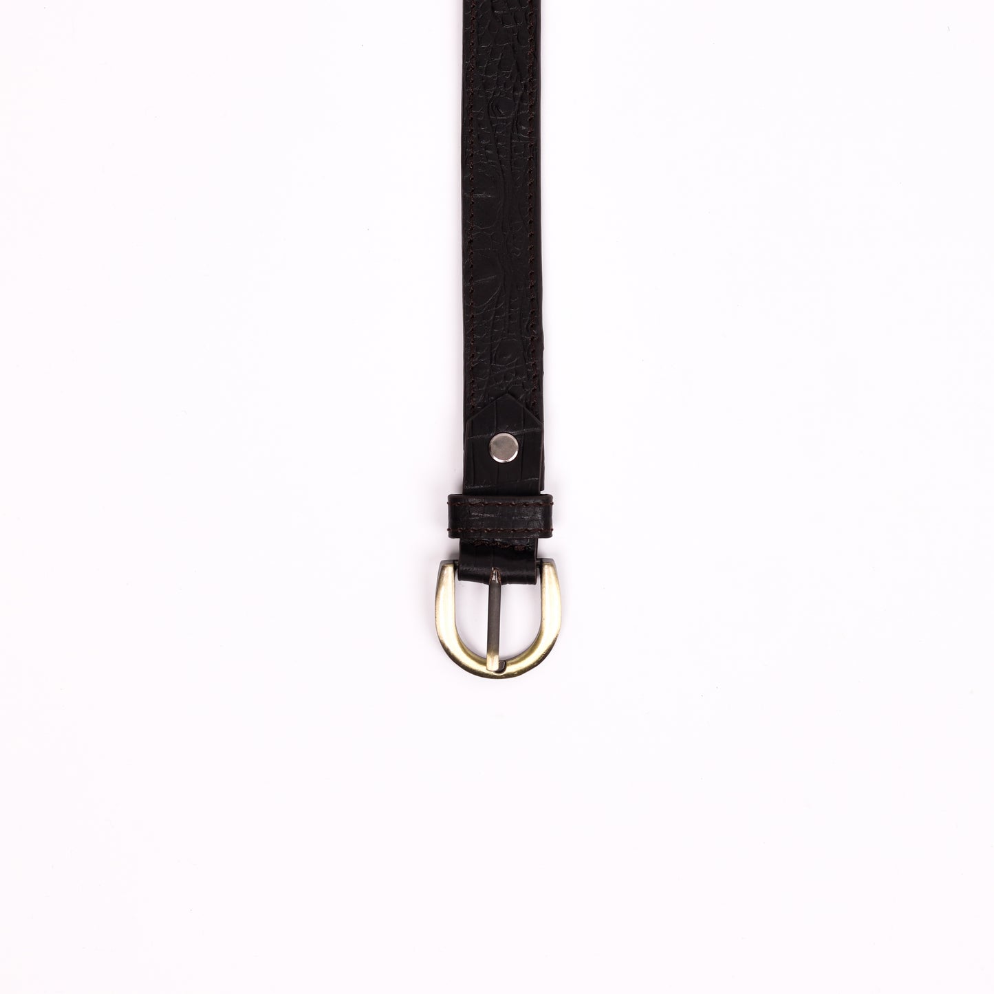 Antique Brass Buckle Belt (Black)