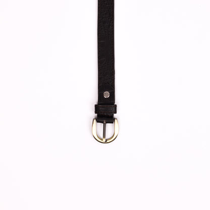 Antique Brass Buckle Belt (Black)