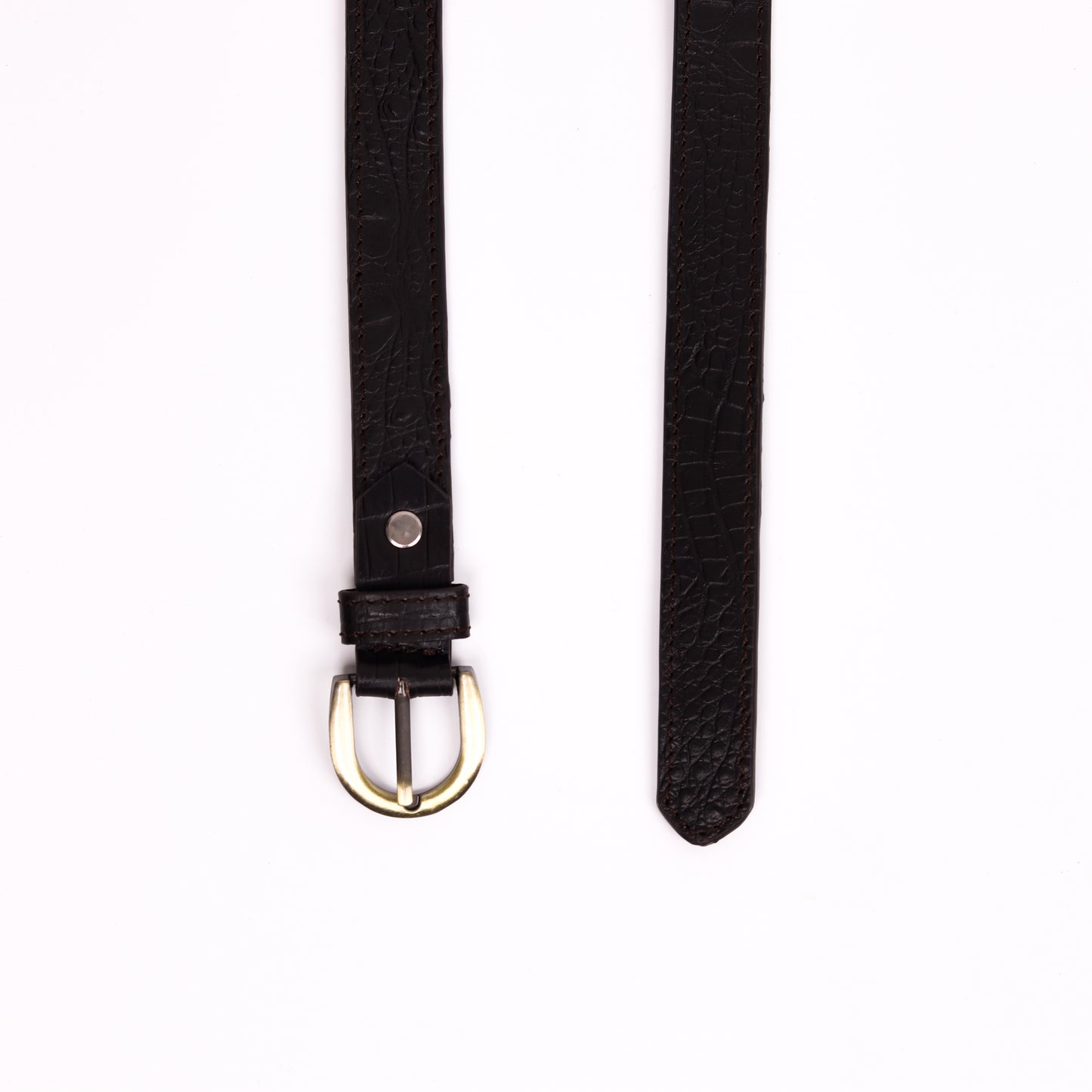 Antique Brass Buckle Belt (Black)