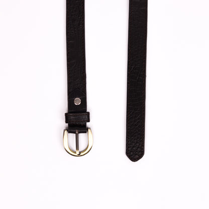 Antique Brass Buckle Belt (Black)