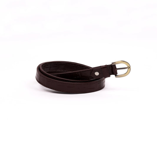 Antique Brass Buckle Belt  (Cognac Brown)