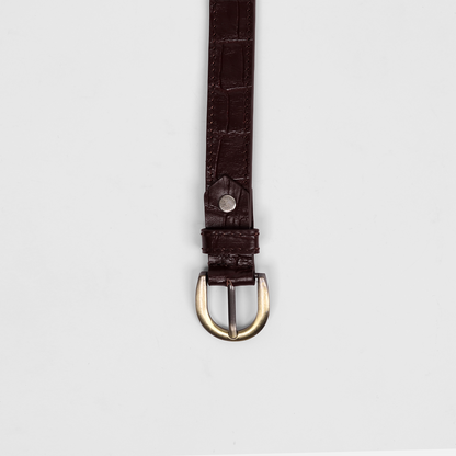 Antique Brass Buckle Belt  (Cognac Brown)