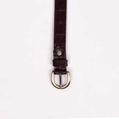 Antique Brass Buckle Belt  (Cognac Brown)