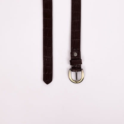 Antique Brass Buckle Belt  (Cognac Brown)