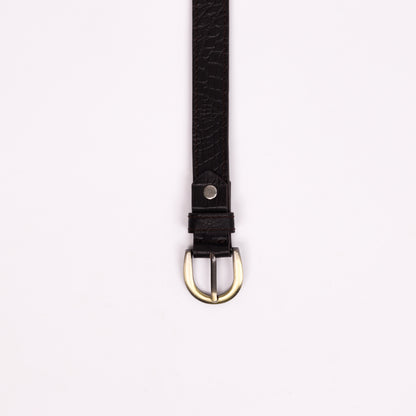 Antique Brass Buckle Belt (Dark Brown)